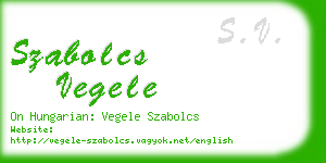 szabolcs vegele business card